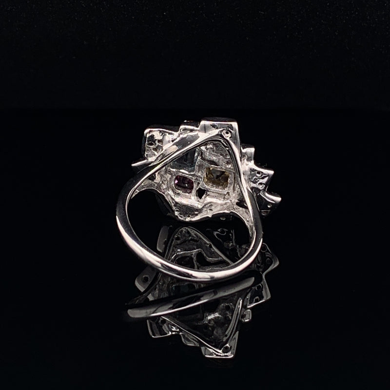 Multicolor Gemstone 925 Silver Ring