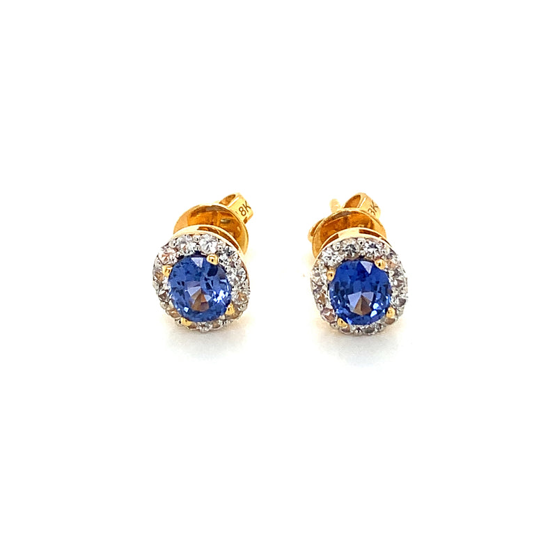 Blue sapphire earrings 18k Gold