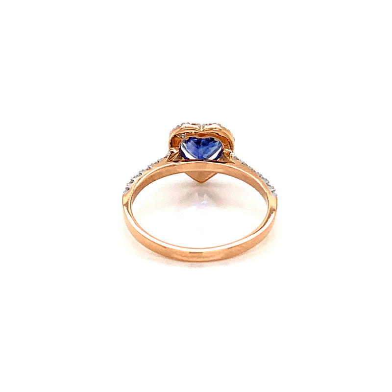 Blue Sapphire Setting With Diamonds 18k Yellow Gold Ring