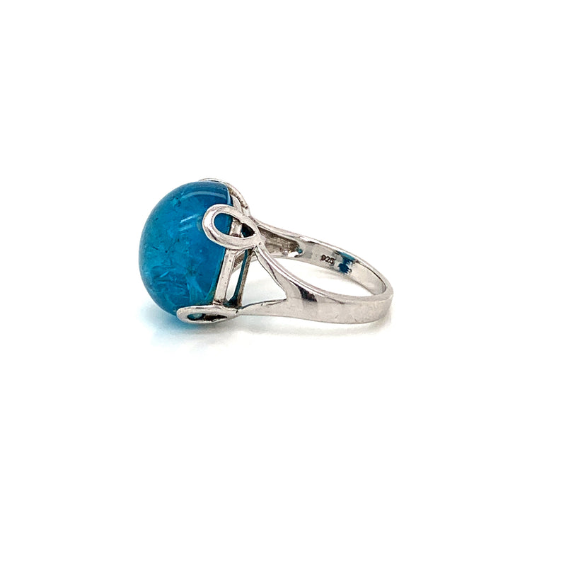 Neon Blue Apatite 925 Silver Ring