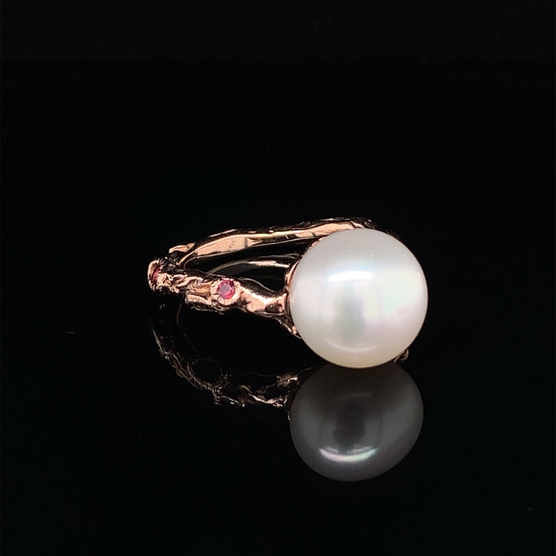 Pearl Gold Plated Silver Ring