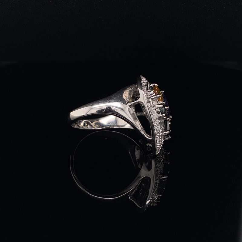 Multicolor Gemstone 925 silver Ring