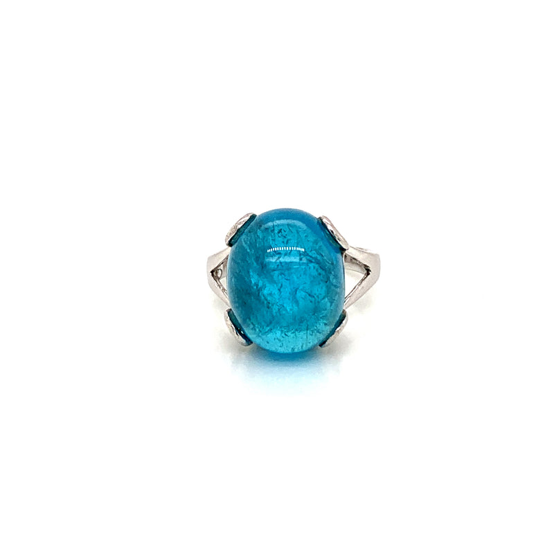Neon Blue Apatite 925 Silver Ring