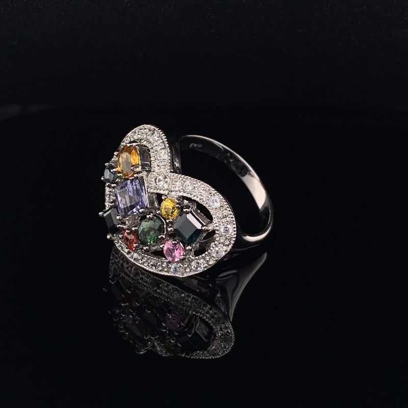 Multicolor Gemstone 925 silver Ring