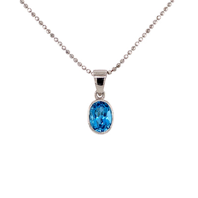 Blue Topaz 925 Silver Pendant