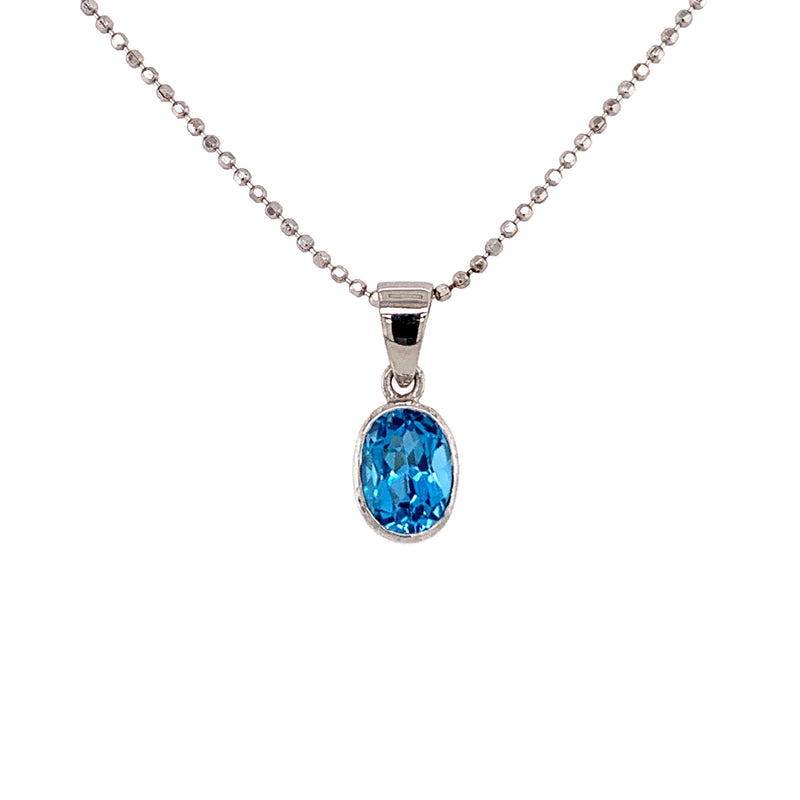 Blue Topaz 925 Silver Pendant