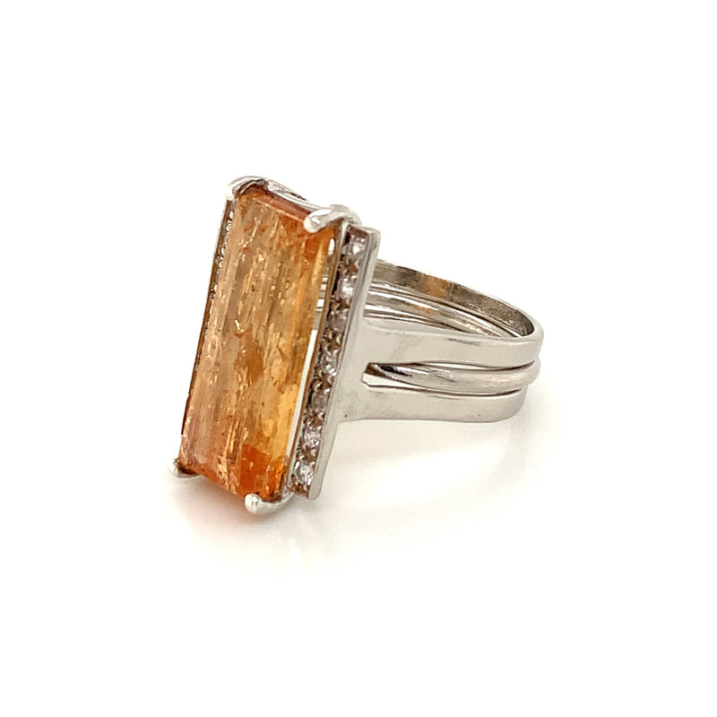Natural Brazilian Imperial Topaz Ring 925 Silver Ring