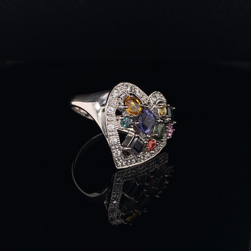 Multicolor Gemstone 925 silver Ring