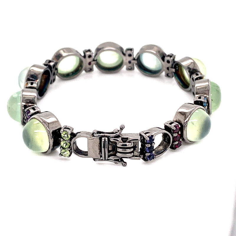 Prehnite 925 silver bracelet