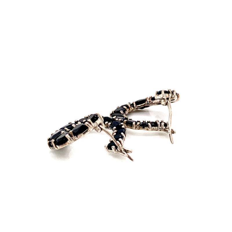 Black Sapphire 925 silver earrings