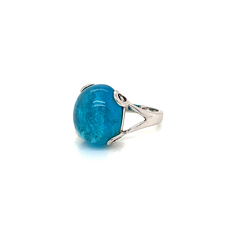 Neon Blue Apatite 925 Silver Ring