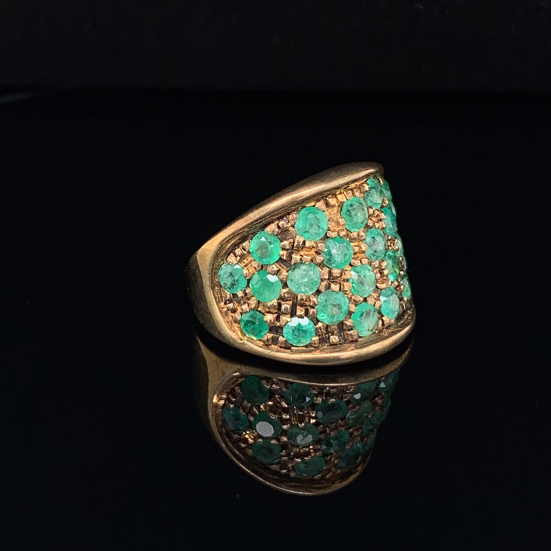 Emerald 925 Silver Gold Platede Ring