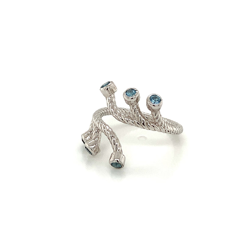 Blue Topaz 925 Silver Ring