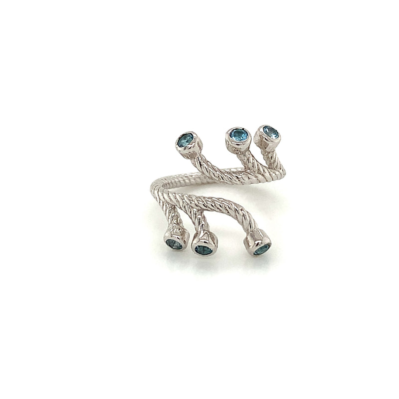 Blue Topaz 925 Silver Ring